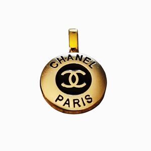 Designer Button Repurposed Into Necklace Pendant, Gold